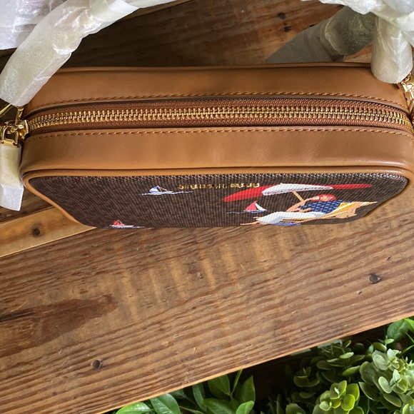 Michael Kors Brown Logo and Beach Club-print Crossbody Bag ☀️🏝🐚 - Picture 9 of 16
